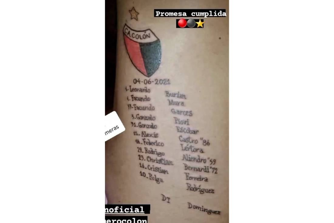 Los tatuajes más elegidos entre los hinchas de Colón tras la victoria en la Copa de la Liga Profesional