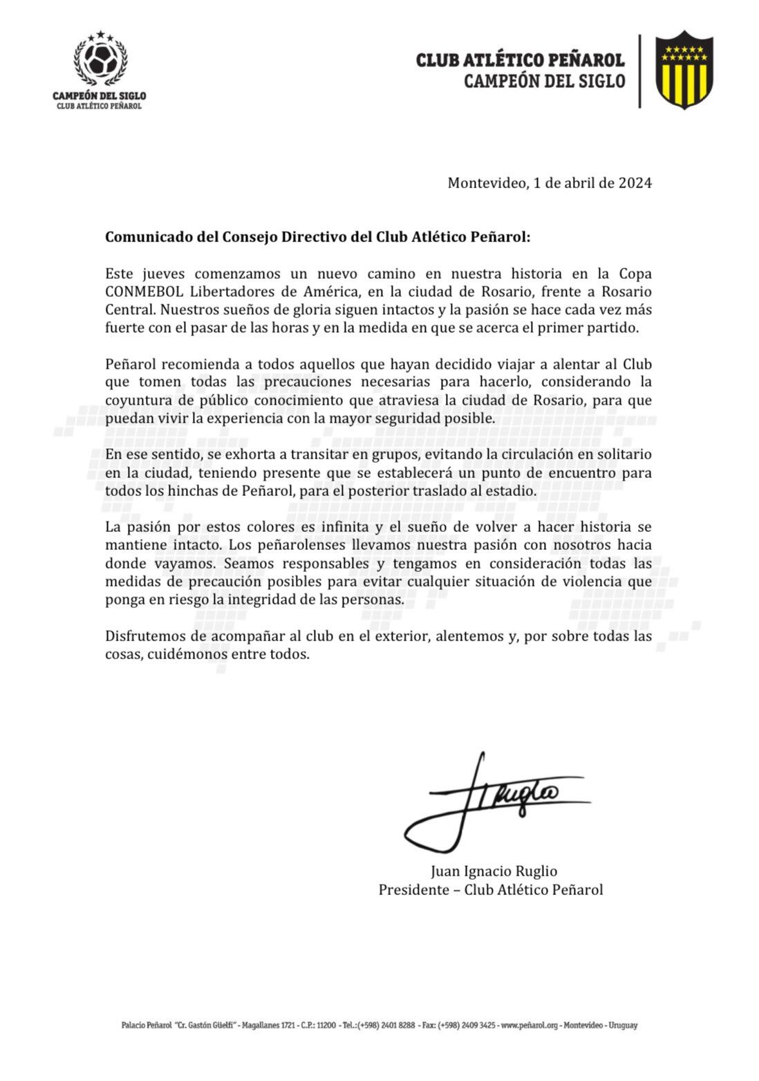 Ruglio le puso la firma a un texto que no cayó del todo bien en la Cuna de la Bandera argentina.