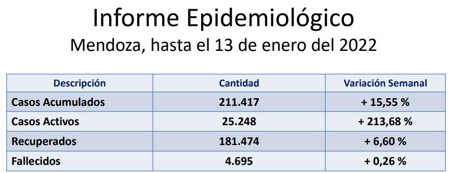 Informe sobre la situación actual en Mendoza en relación al Covid-19.