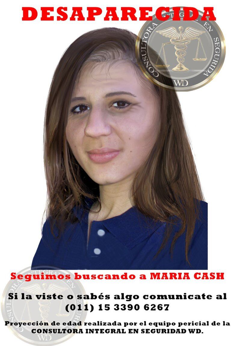 Así se vería hoy María Cash, a casi 10 años de su desaparición.