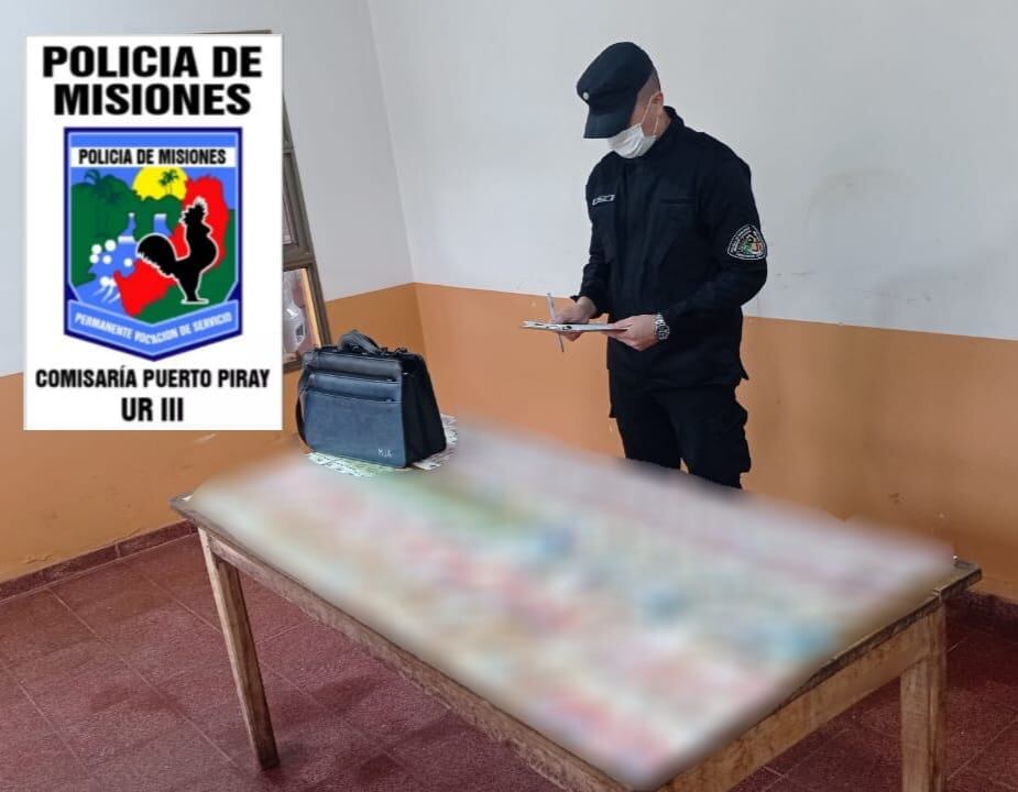 Puerto Piray: recuperaron un maletín con dinero robado.