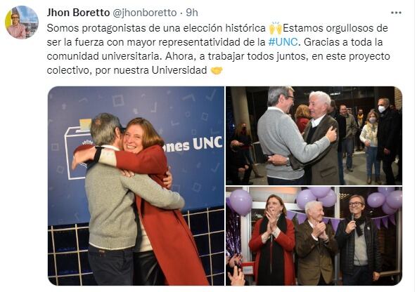 "Somos protagonistas de una elección histórica", certificó el nuevo rector.