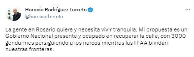 El dirigente porteño se mostró preocupado por la situación en la mayor ciudad santafesina.