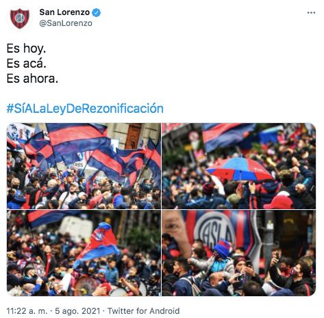 La Legislatura votará para definir si San Lorenzo puede construir su nuevo estadio en Boedo.