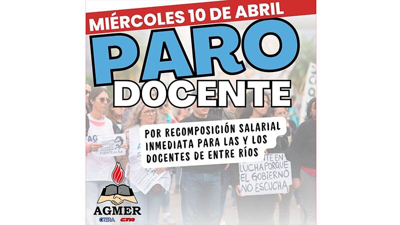 Los docentes entrerrianos anunciaron nuevo paro.