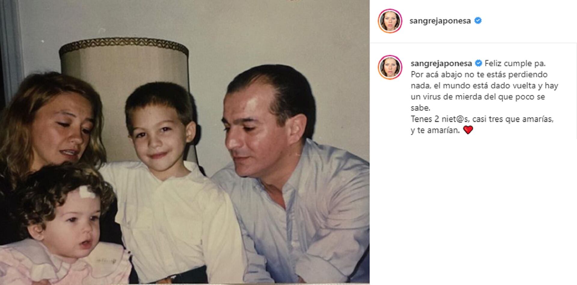 La China Suárez y su padre