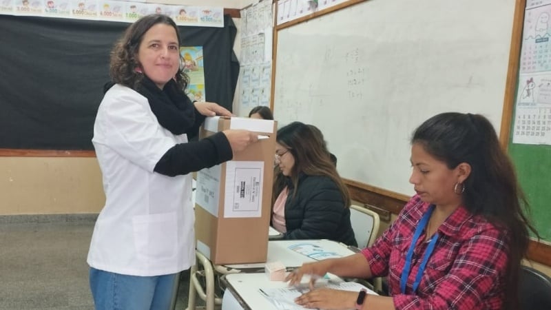 La candidata a gobernadora del Partido de Trabajadores por el Socialismo, Daniela Planes ya votó en Salta.