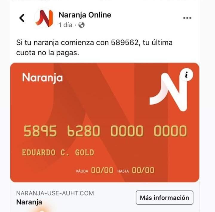 Delincuentes simulan ser de Tarjeta Naranja e invitan a los clientes a rellenar formularios con datos personales.