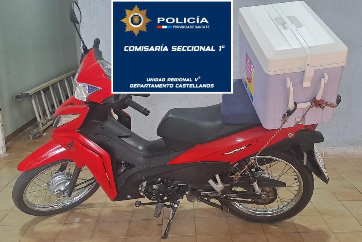 Rápido accionar permitió recuperar una moto de delivery robada