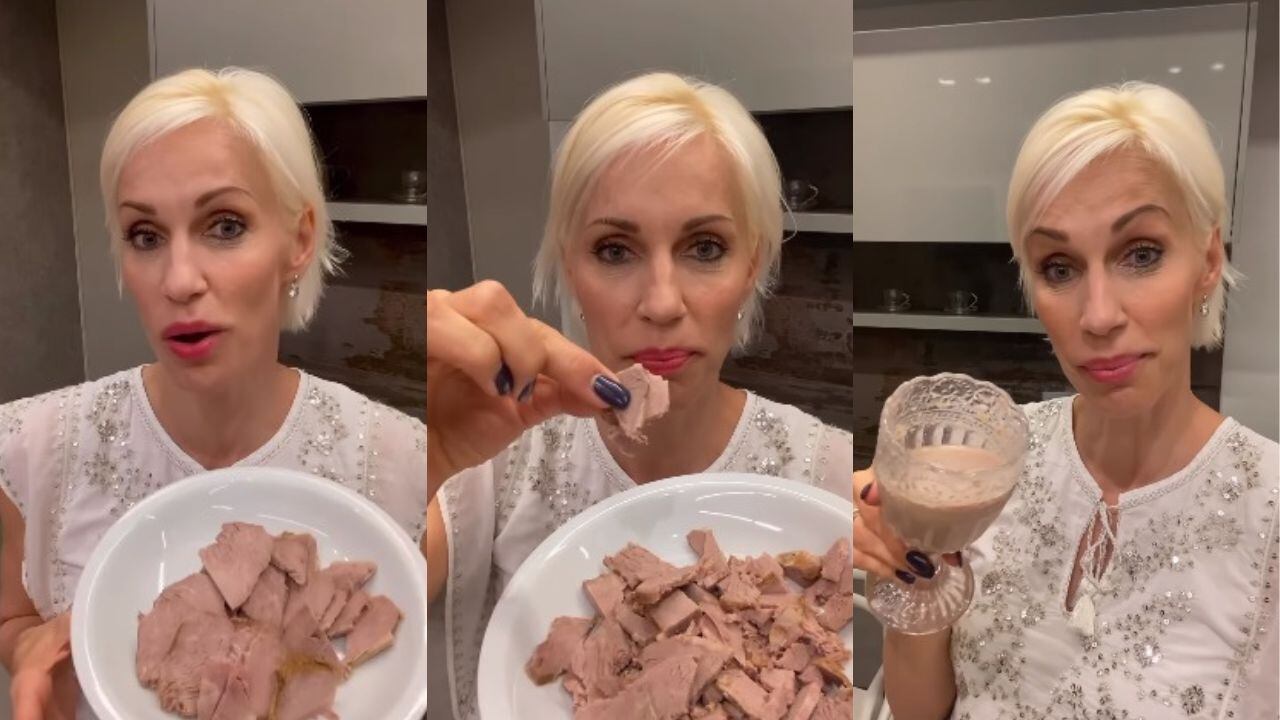 Ingrid Grudke enseñó a hacer licuado de carne y miel