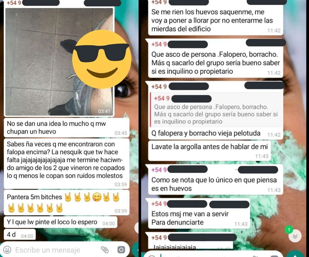 El momento de la foto que envió el hombre al grupo de vecinos.