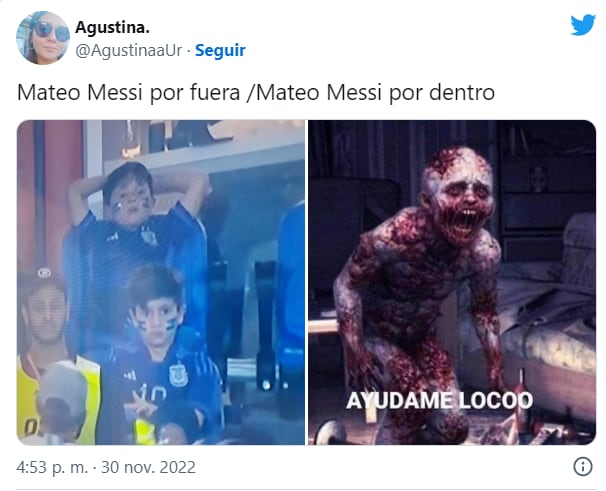 La expresión relajada de Mateo llamó la atención de los hinchas