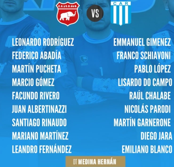 El plantel de Racing que este viernes se va a Villa Ramallo.