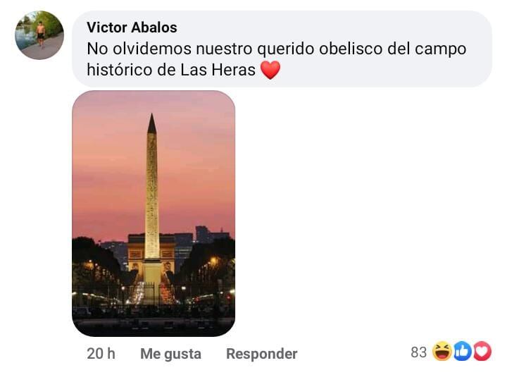 Memes de Las Heras publicados en el sitio web.