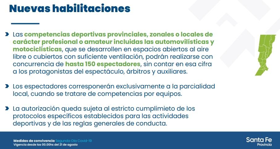 Nuevas medidas sanitarias en Santa Fe que regirán hasta el 3 de septiembre