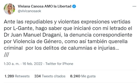 La periodista busca un resarcimiento económico muy abultado