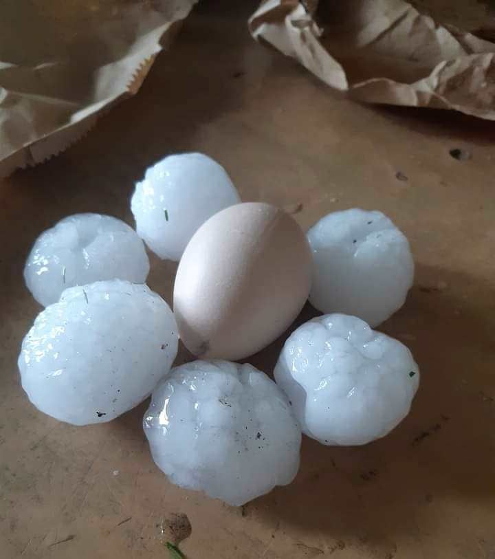 Granizo del tamaño de un huevo de gallina en El Nihuil, San Rafael.