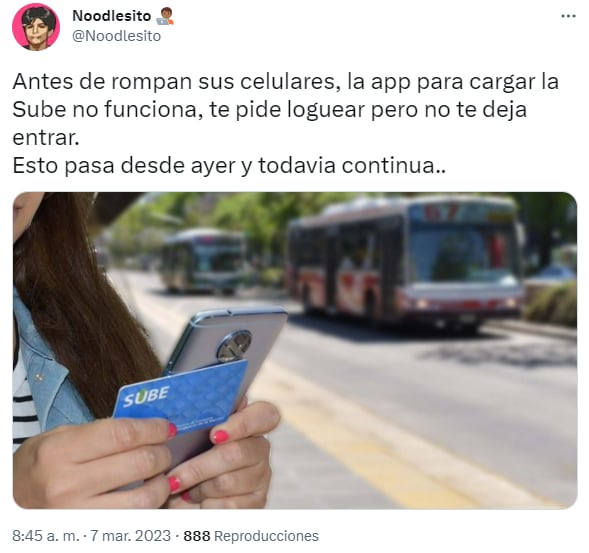 Usuarios denuncian problemas para cargar la SUBE a través de su teléfono celular.