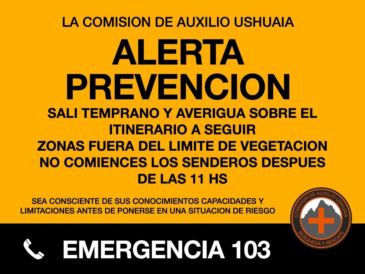 Ante cualquier inconveniente llamá al 103 y amablemente se coordinará una salida de rescate.