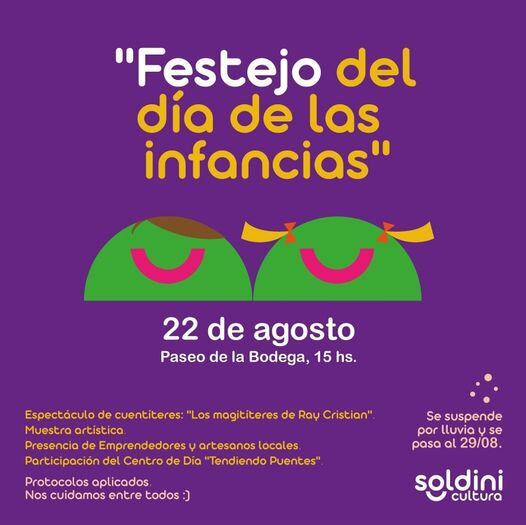 El festejo será el 22 de agosto. En caso de lluvia, se suspende y posterga para el domingo 29 de agosto.