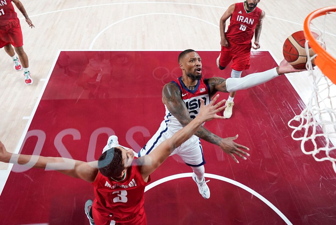 El base Damian Lillard, de Portland Trail Blazers, uno de los destacados en el triunfo de Estados Unidos. (AP)