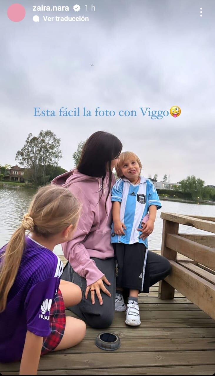 Zaira Nara compartió una divertida foto con sus hijos.