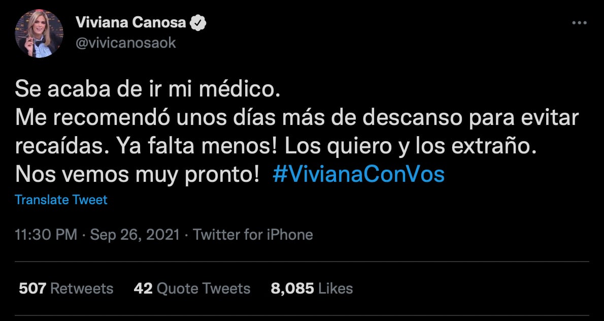 El misterioso tuit de Viviana Canosa