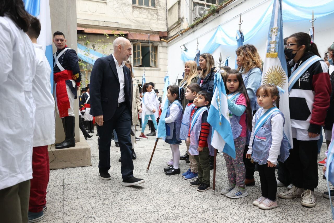 Horacio Rodríguez Larreta en el acto de la Ciudad de Buenos Aires por el Día de la Independencia. Foto NA