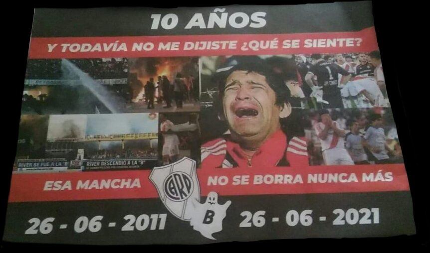 Cargada de Boca a 10 años del descenso de River