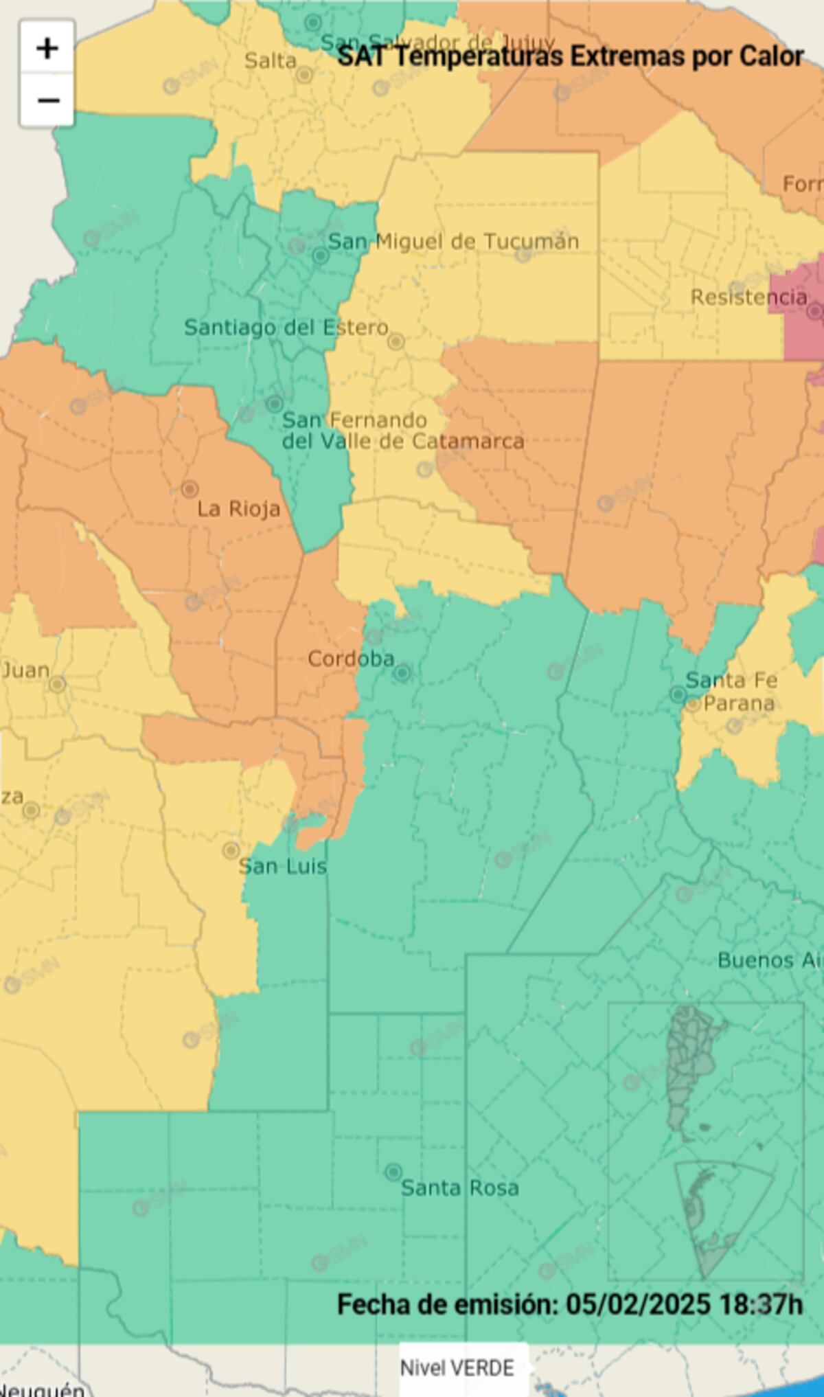 Clima en Córdoba: dónde rige alerta naranja por altas temperaturas.
