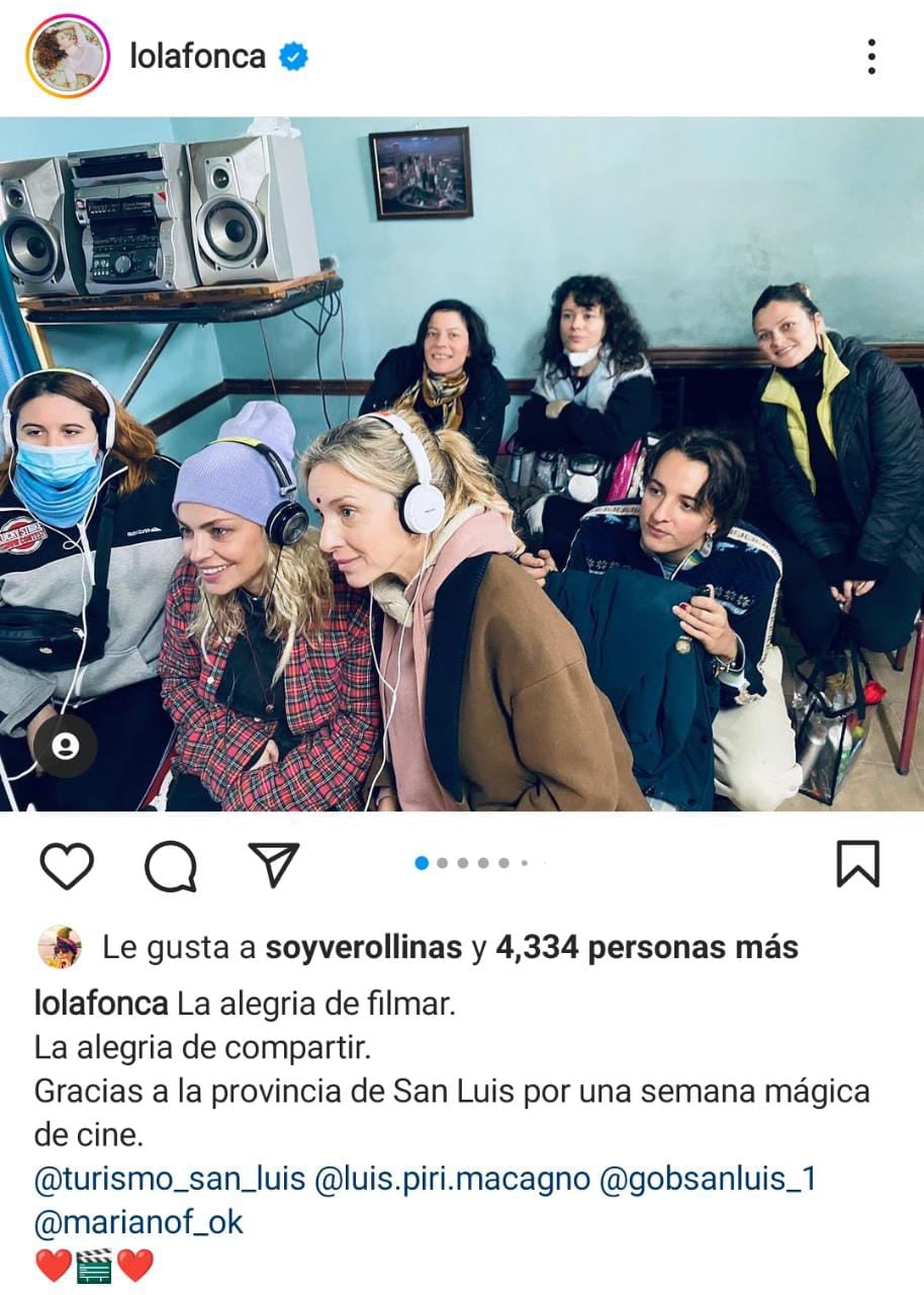 Dolores Fonzi filmó parte de su primera película como directora en San Luis.