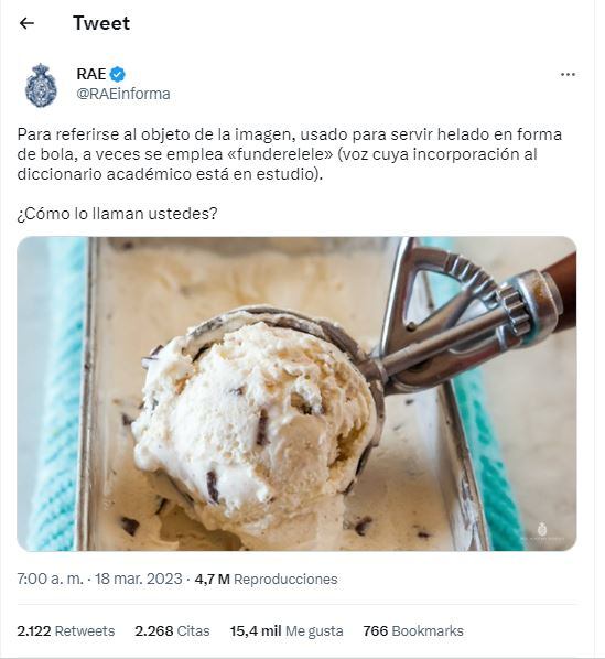 Captura de la publicación de la RAE en Twitter.