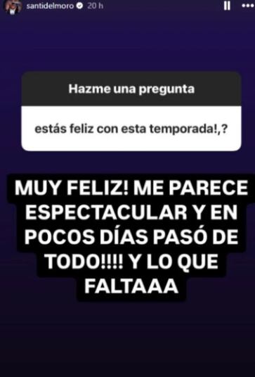 La historia de Instagram de Santiago del Moro sobre GH 2025.