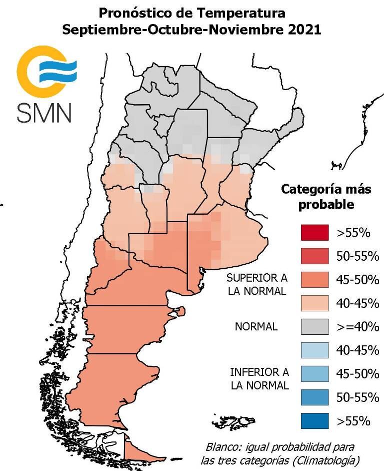 El SMN prevé temperaturas más altas entre septiembre y noviembre.