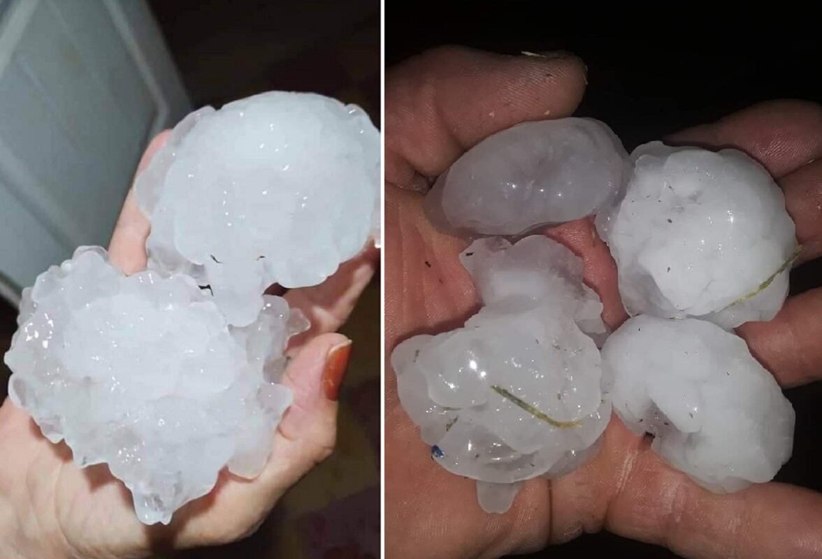 Granizo en Maipú, San Martín y Junín (Gentileza Twitter @matipascualetti)