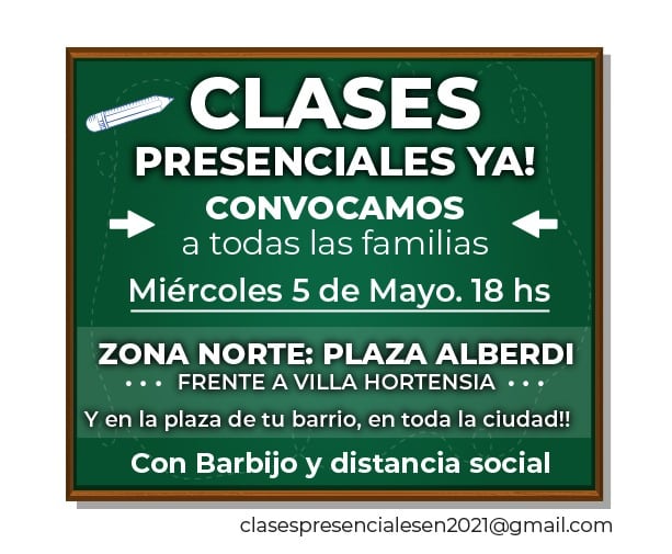 Reclamo por clases presenciales en Rosario. (Vía Rosario)