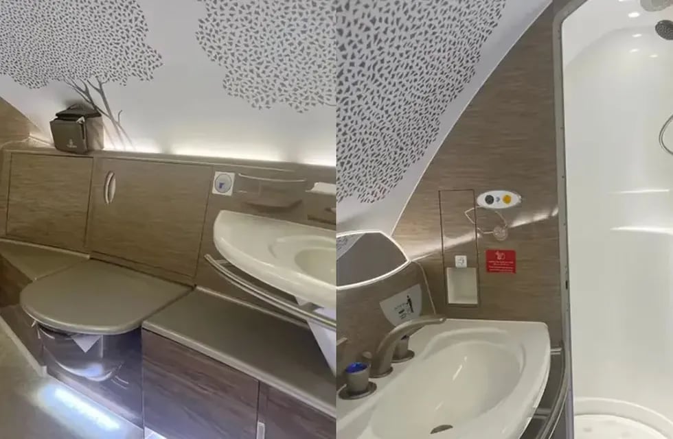 Gabró desde un avión de lujo de dos pisos y el video se hizo viral: así es por dentro.