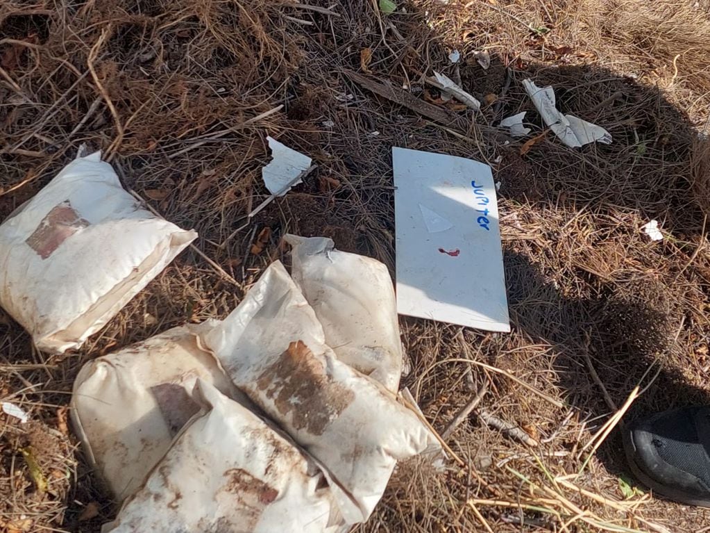 La sustancia encontrada en el cementerio. (Gentileza)