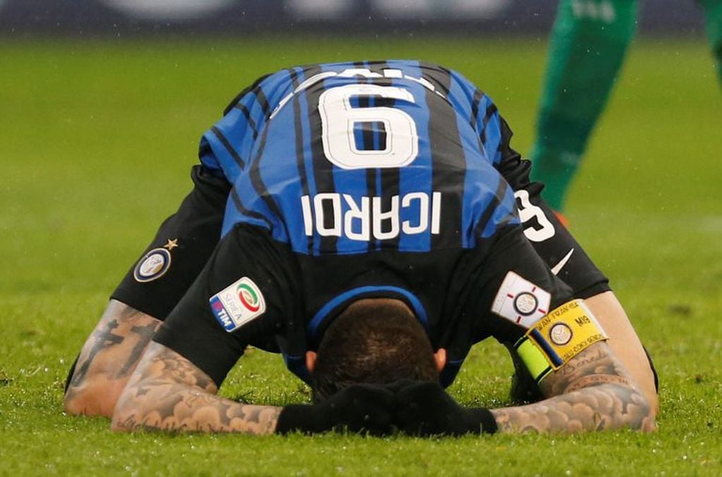 Mauro Icardi se lamenta los goles que erró.