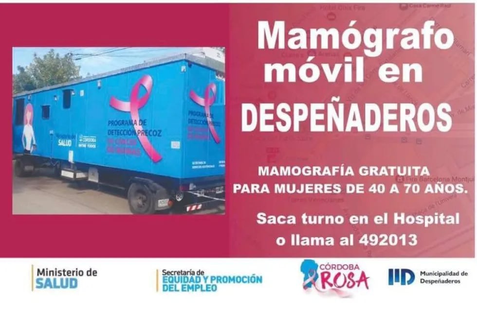 Llega el mamógrafo móvil a Despeñaderos (Facebook Municipalidad de Despeñaderos).