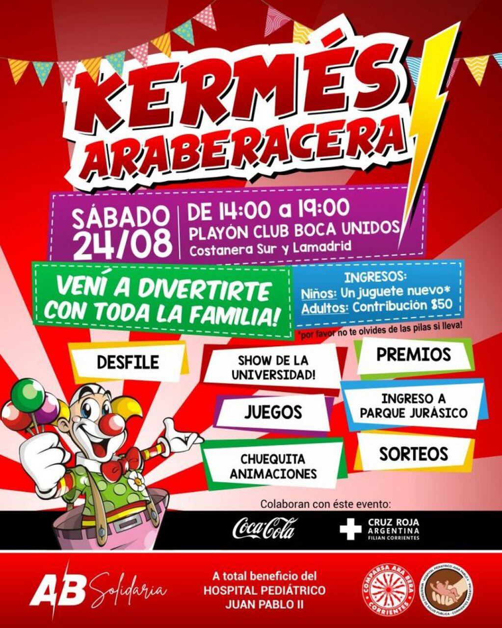 Kermés solidaria a favor del Hospital Pediátrico de Corrientes