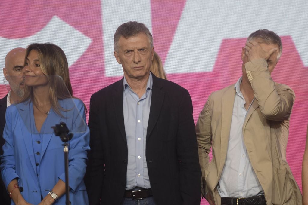 Mauricio Macri en el búnker de JxC tras perder las elecciones. Foto: Federico López Claro
