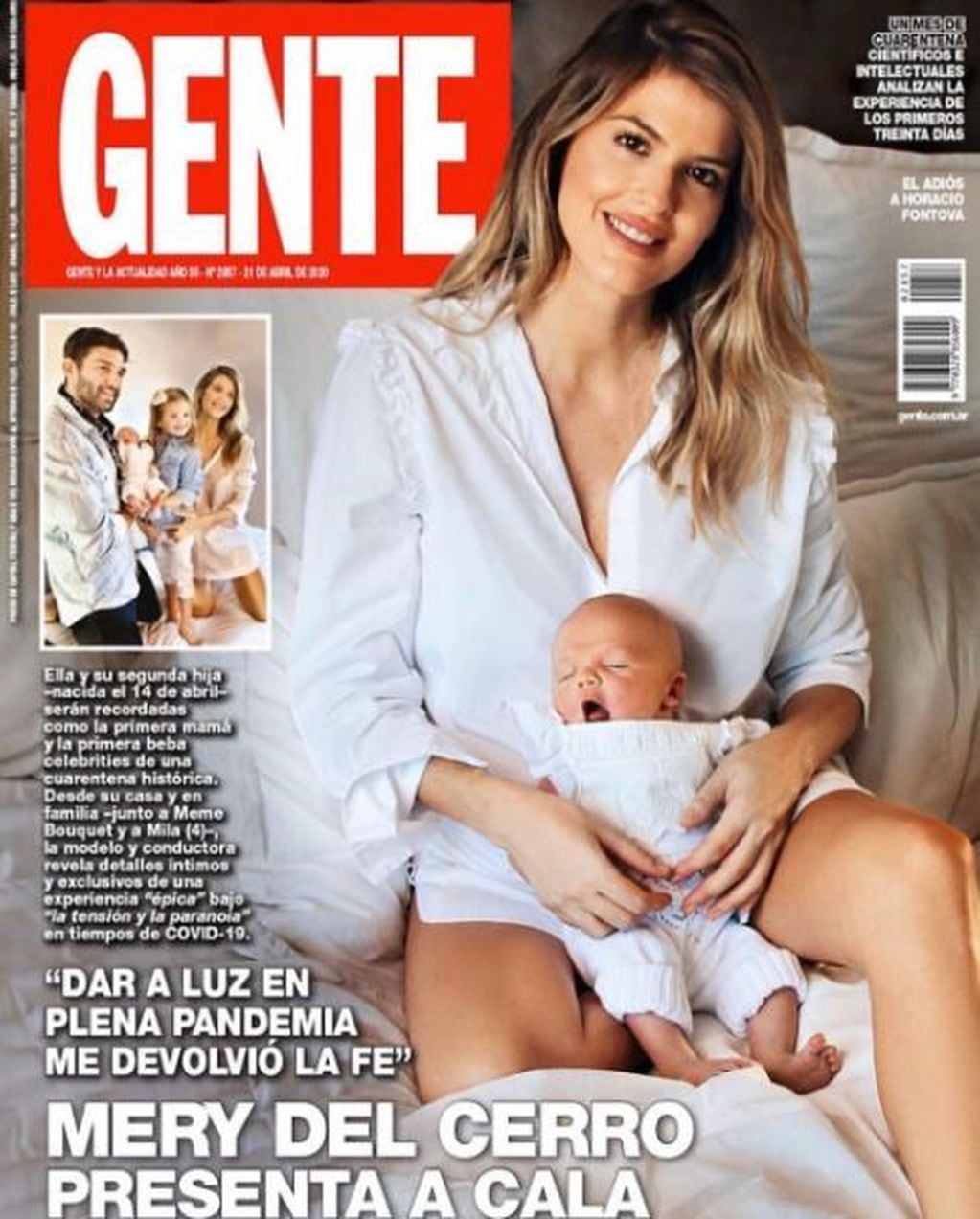 Mery del Cerro realizó una tapa de revista con su beba recién nacida y generó polémica. (GENTE)