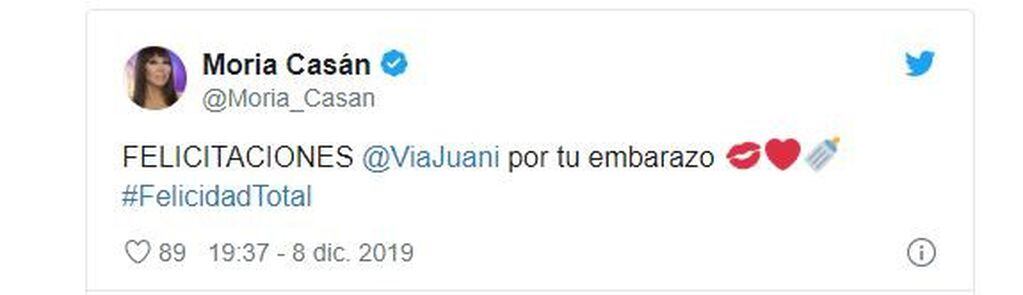 Moria Casán confirmó que  Juanita Viale está embarazada