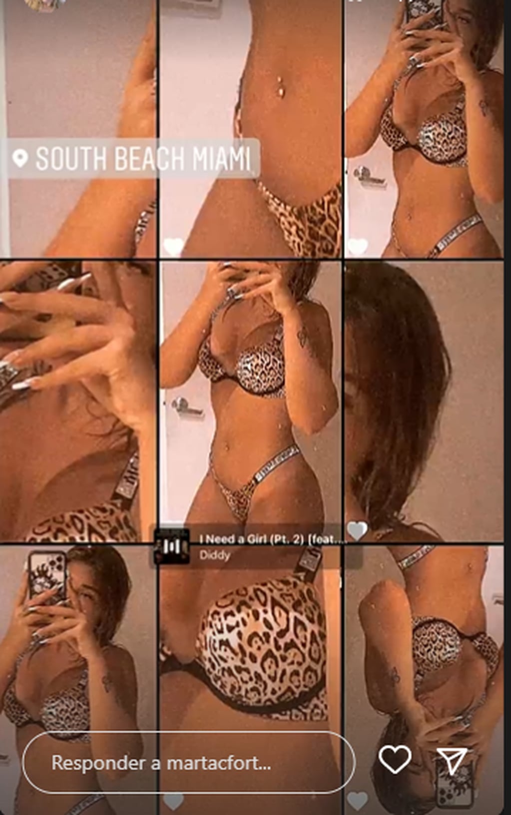 Martita Fort posó con una microbikini animal print.