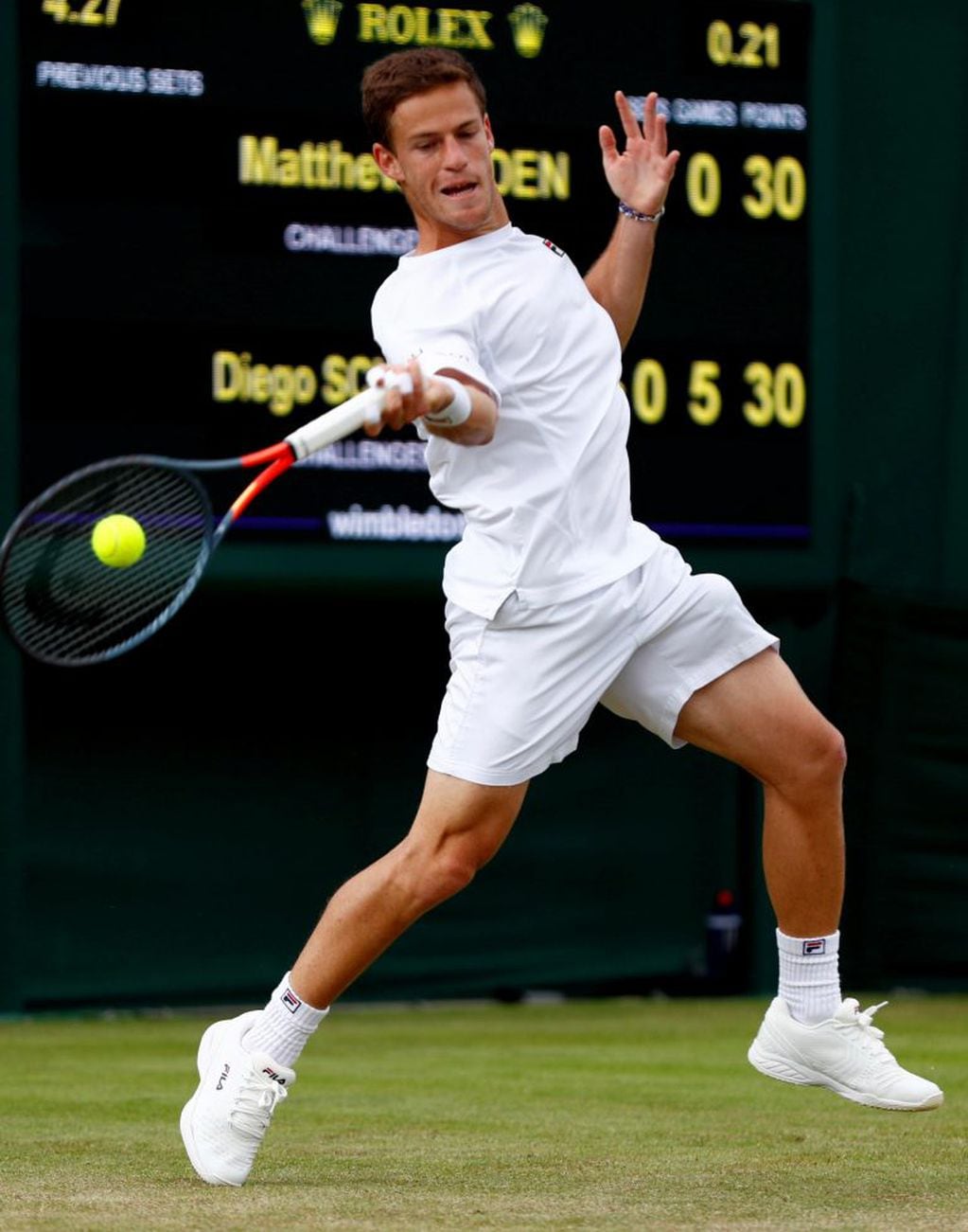 Diego Schwartzman comenzó con el pie derecho en Wimbledon. (EFE)