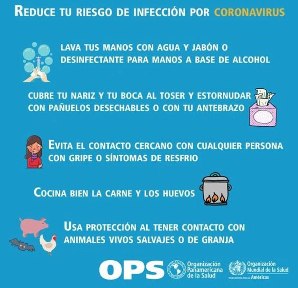 Medidas de prevención publicadas por la Organización Mundial de la Salud (web).