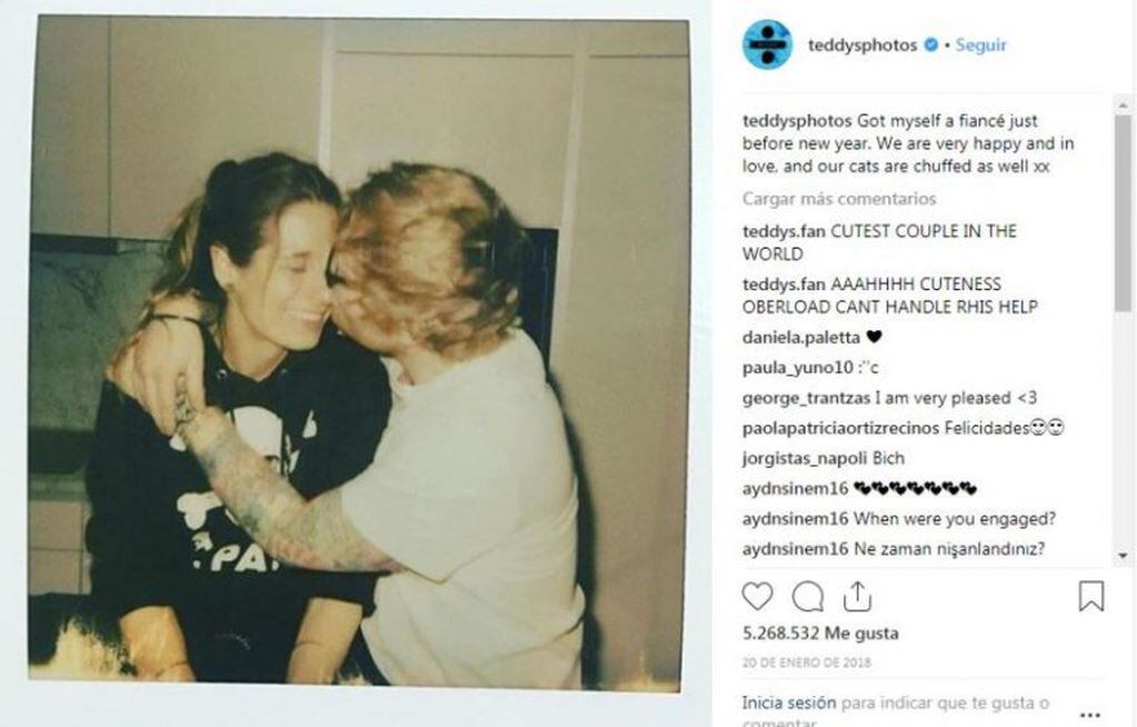 Ed Sheeran se casó en secreto con una amiga de la infancia. (Foto: Captura de Instagram)