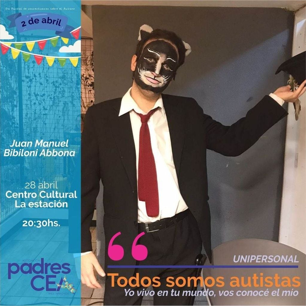 El unipersonal "Todos somos autistas" se presentará en el Centro Cultural La Estación