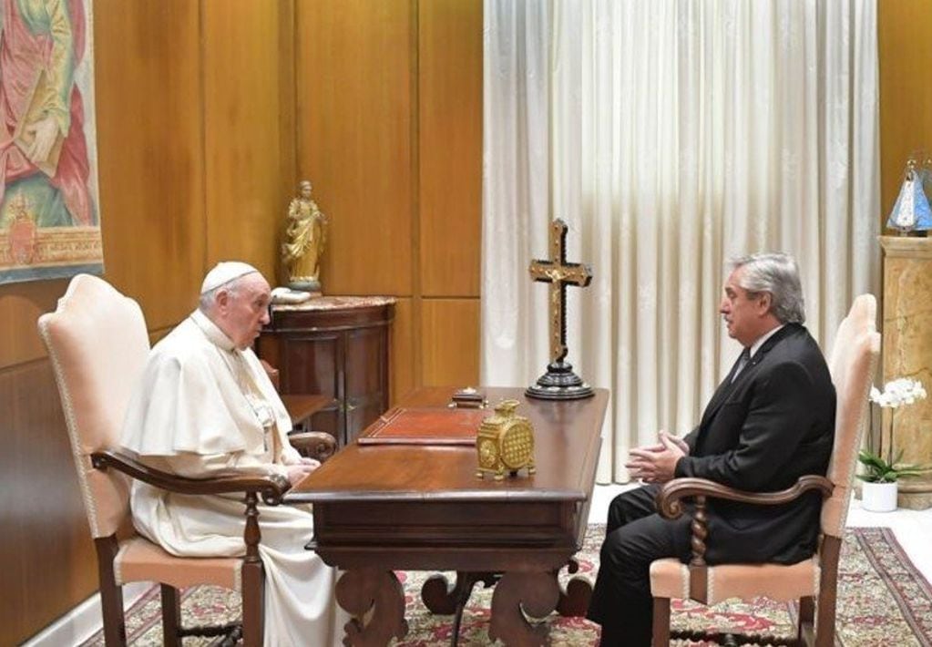 El Papa Francisco y el presidente Alberto Fernández. (Imagen de archivo).